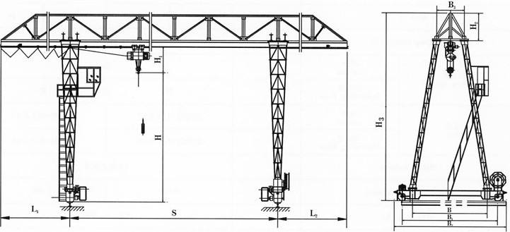 MH型單梁門式起重機結(jié)構(gòu)圖